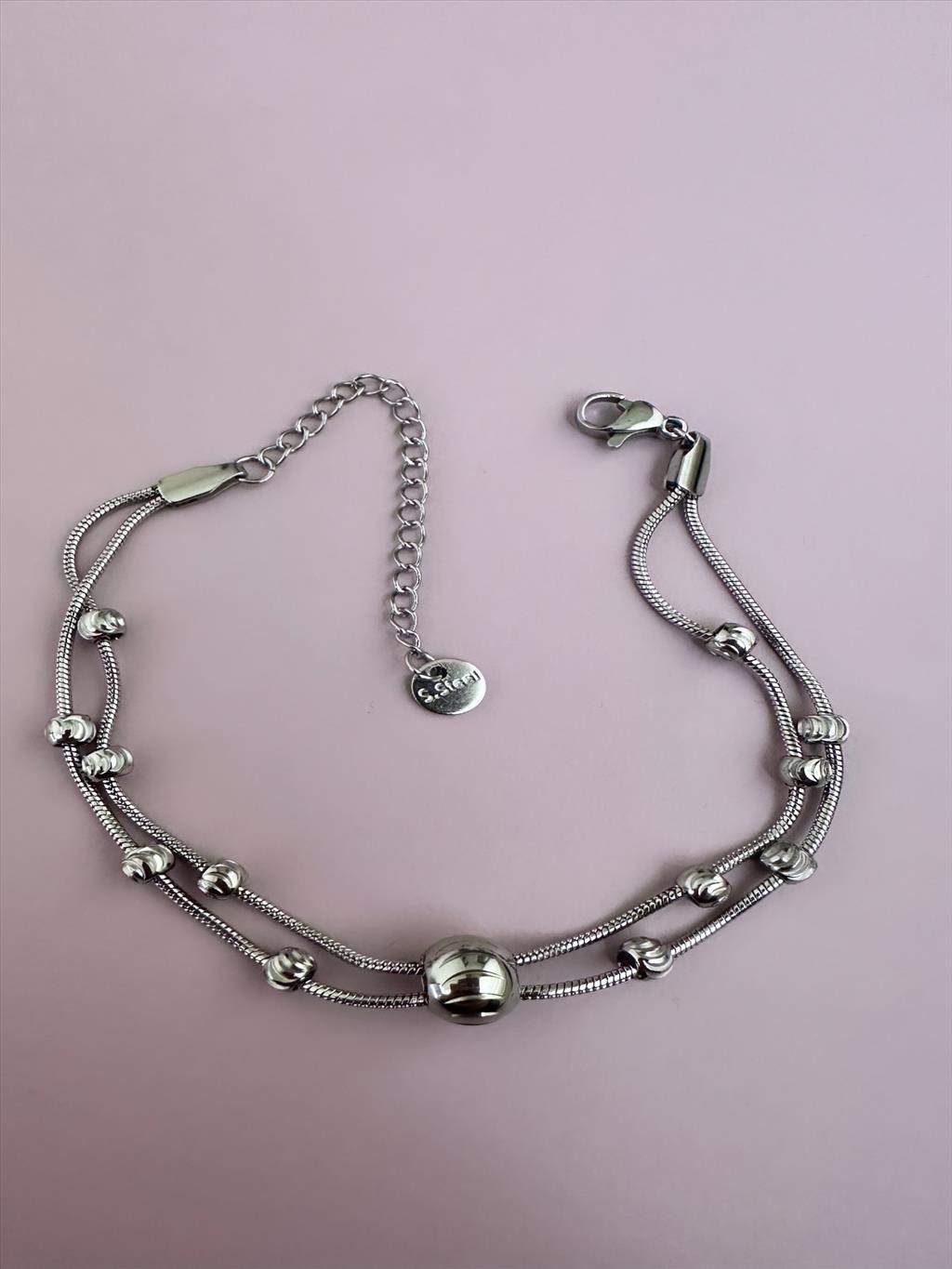 ÇELİK 2'li Topçuklar Silver Bileklik (Uzunluk: 17-22 cm)+i