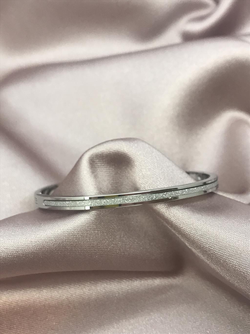 ÇELİK Sedef Sim Silver Kelepçe Bileklik (Çap: 6cm)