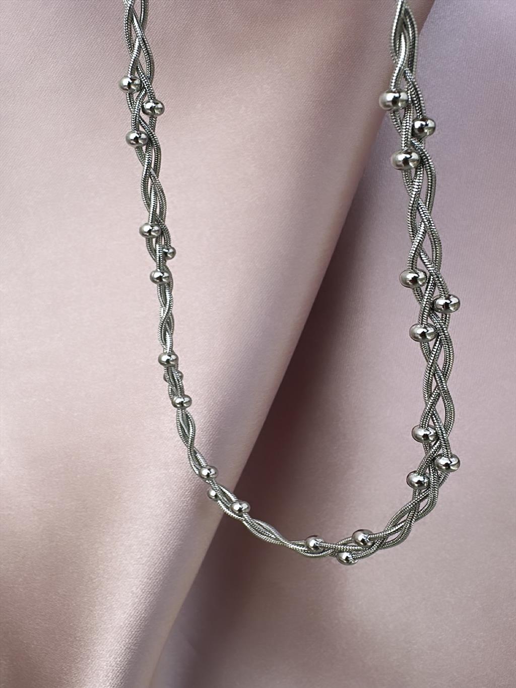 ÇELİK Sarmal Topçuk Silver Kolye
