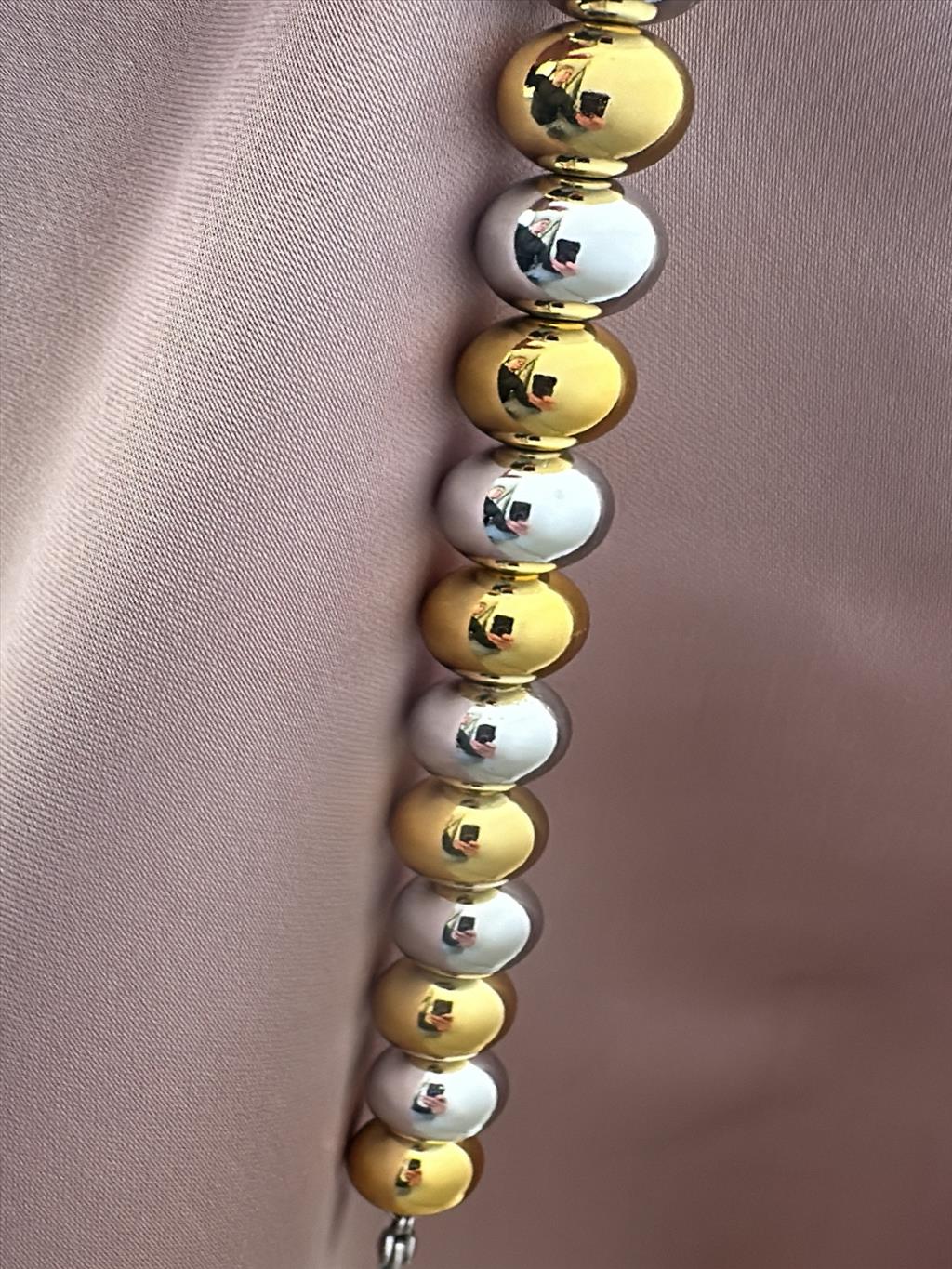 ÇELİK İri Top Gold-Silver Bileklik (18-24 cm)+i