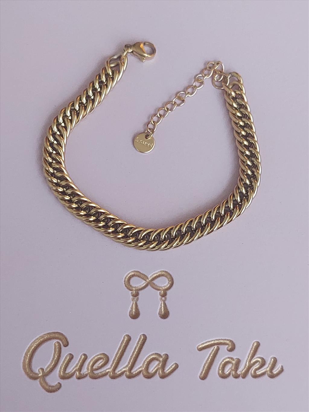 ÇELİK Örgü Gold Bileklik (16-20 cm)