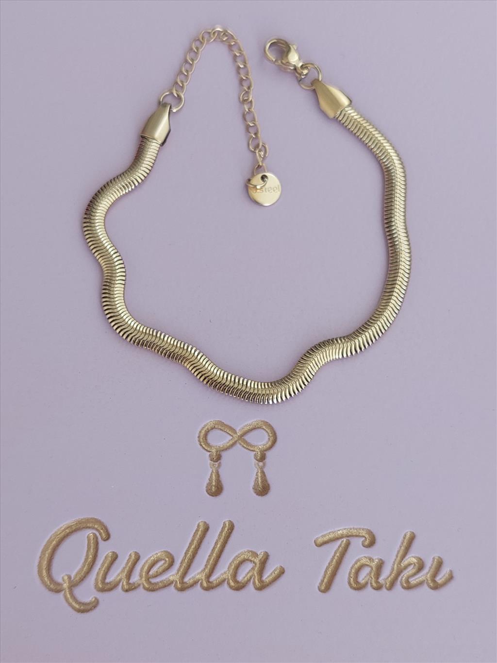 ÇELİK Yassı Gold Bileklik (18+5 cm/3 mm)