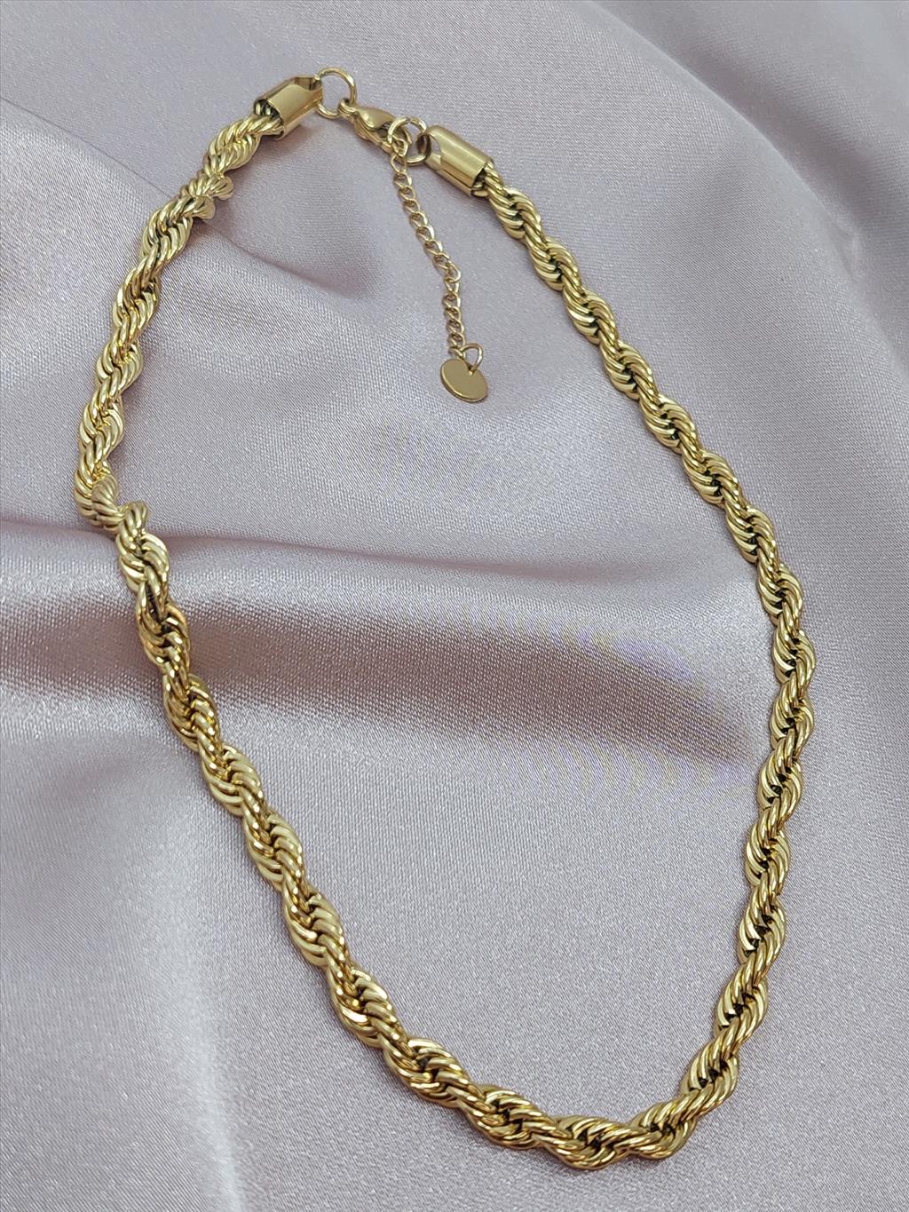 ÇELİK Burgu Gold Kolye (40-45 cm/5 mm)+i
