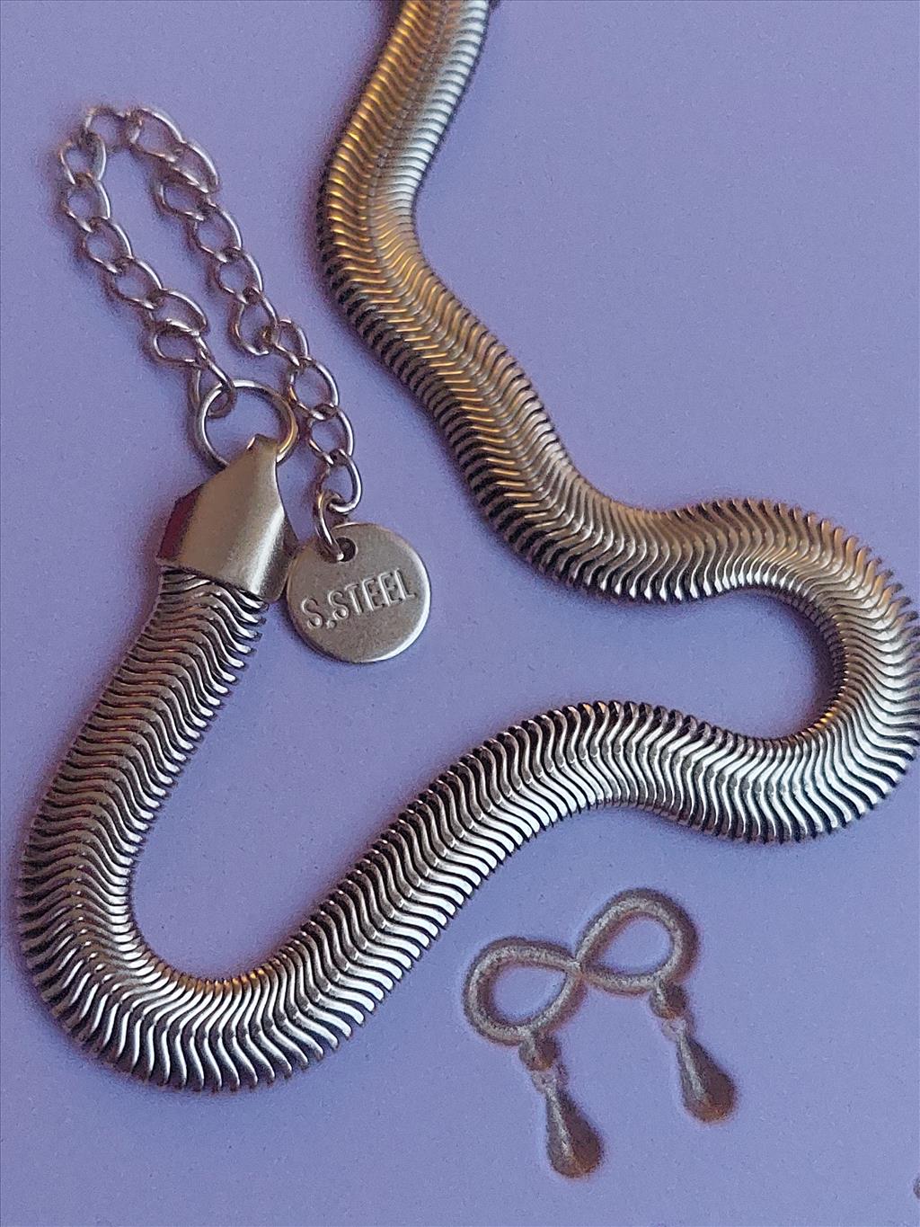 ÇELİK Kalın Yassı Gold Bileklik (Kalınlık: 5mm / Uzunluk: 16-21cm)+i