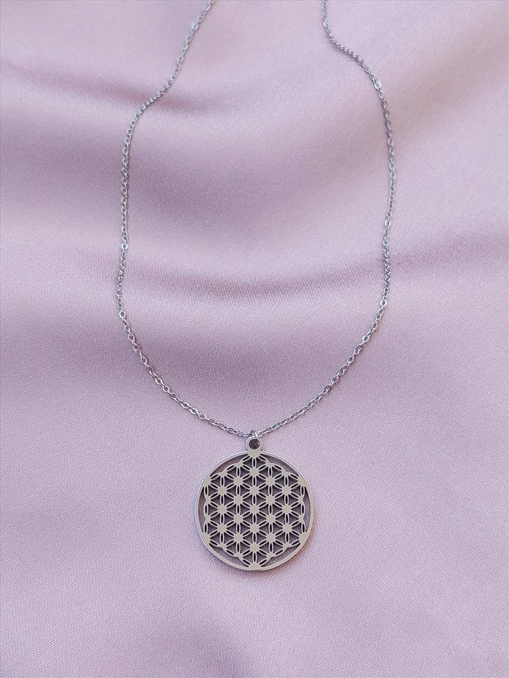 ÇELİK Yaşam Çiçeği Silver Kolye+i