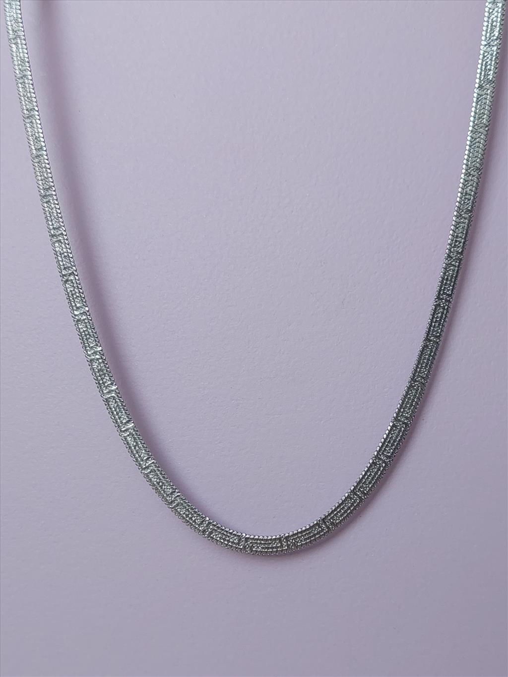ÇELİK İtalyan Grek İşlemeli Silver Kolye