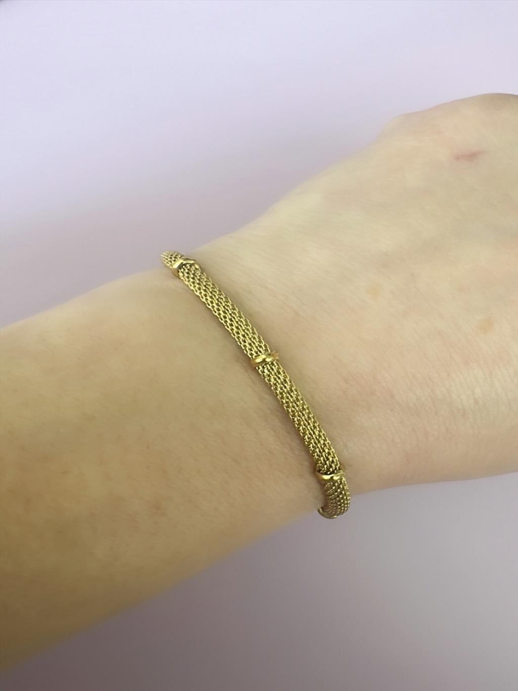 ÇELİK Hasır Topçuk Gold Bileklik+i