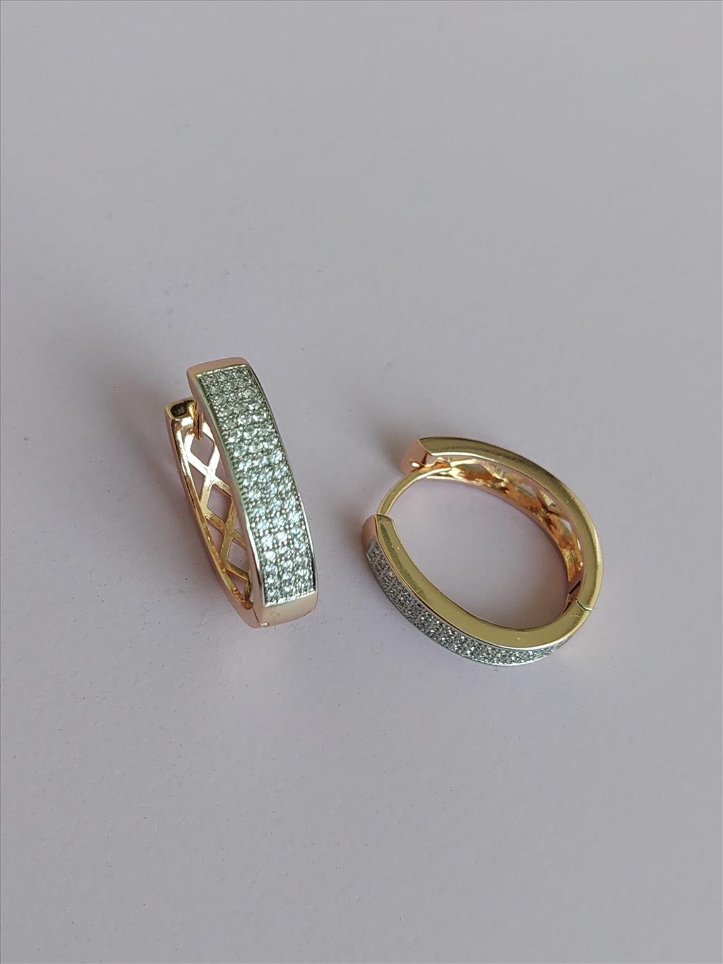 XUPİNG Ring Stone Silver Gold Küpe+i