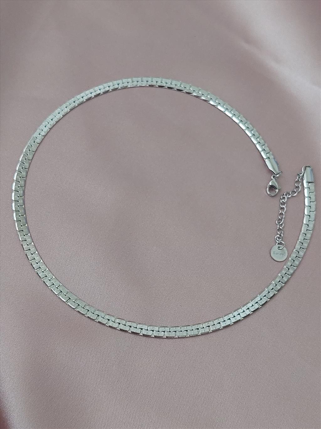 ÇELİK Yılan Derili Silver Kolye