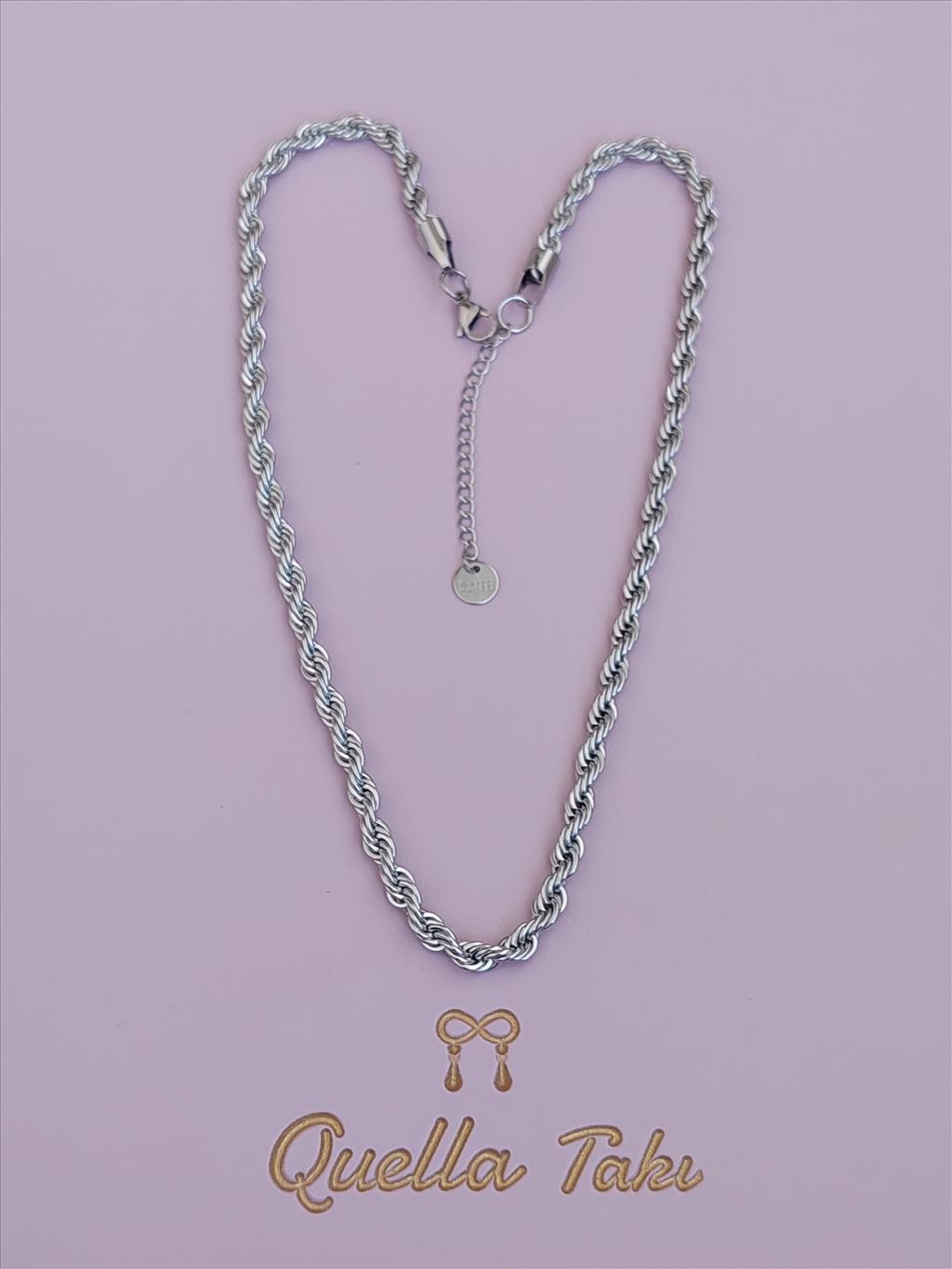 ÇELİK Burgu Silver Kolye (40-45 cm/5 mm)