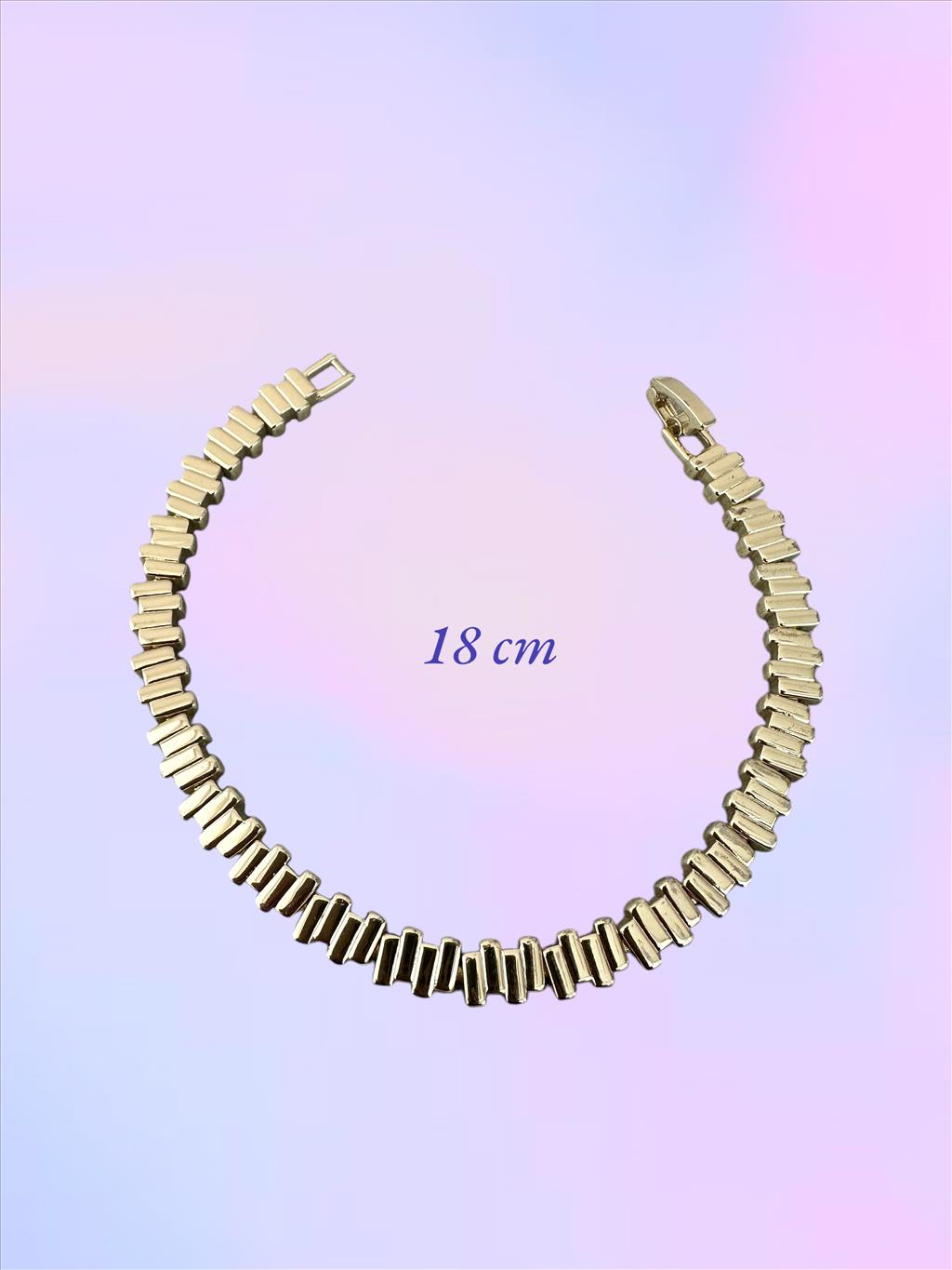 ÖZEL SERİ ZİGZAG SIRALI GOLD BİLEKLİK+i