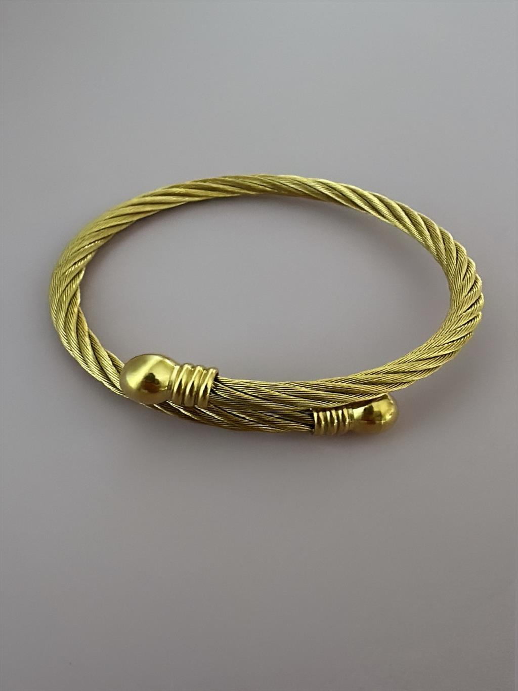 ÇELİK Hasır Top Başlıklı Gold Bileklik