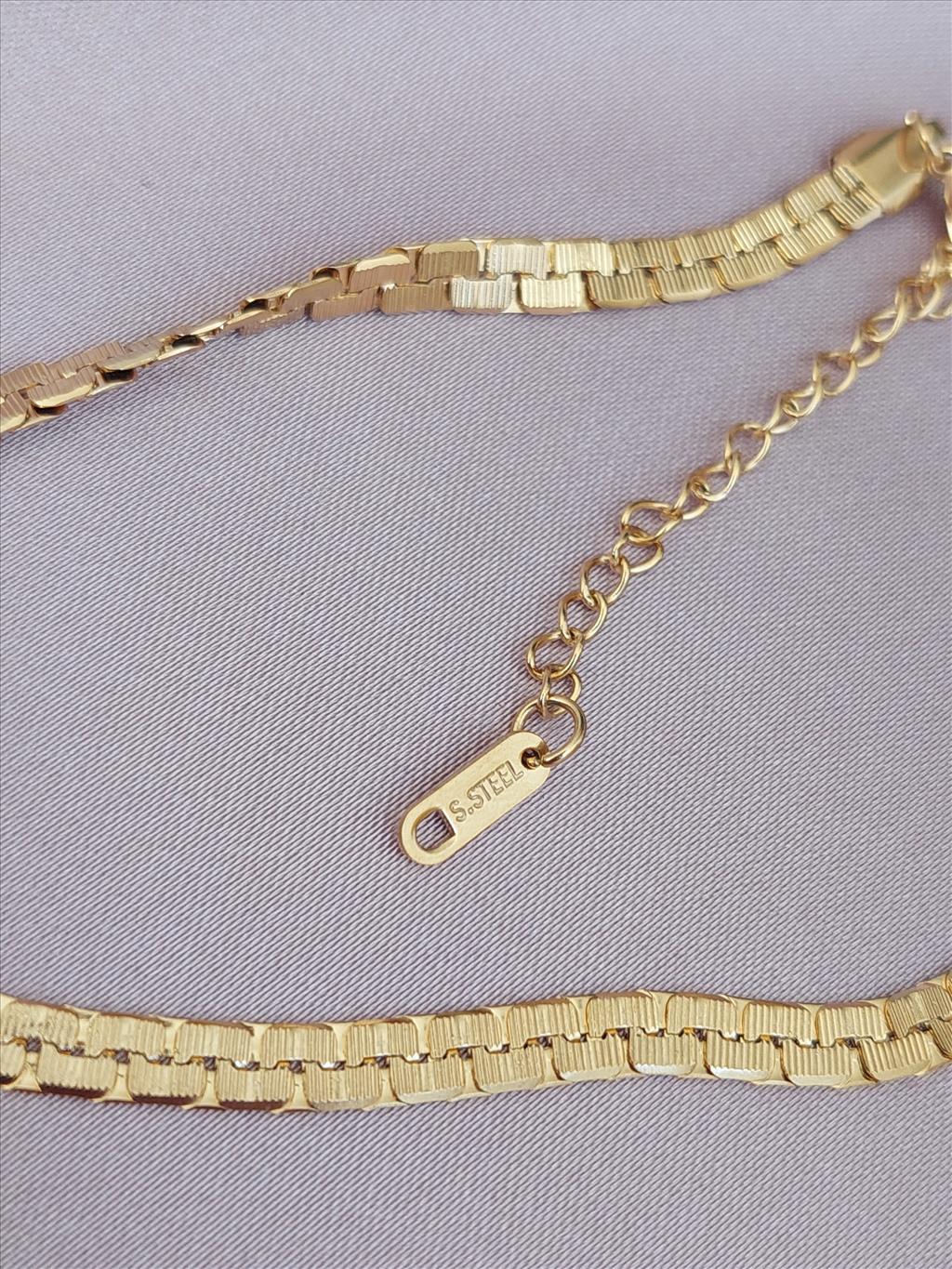 ÇELİK Yılan Derili Gold Kolye (45-50 cm)+i