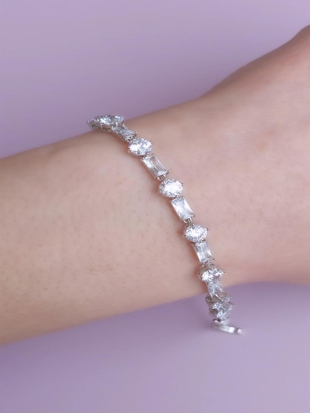 XUPİNG Shapes Silver Bileklik (Kalınlık: 5 mm / Uzunluk: 16-18 cm+i