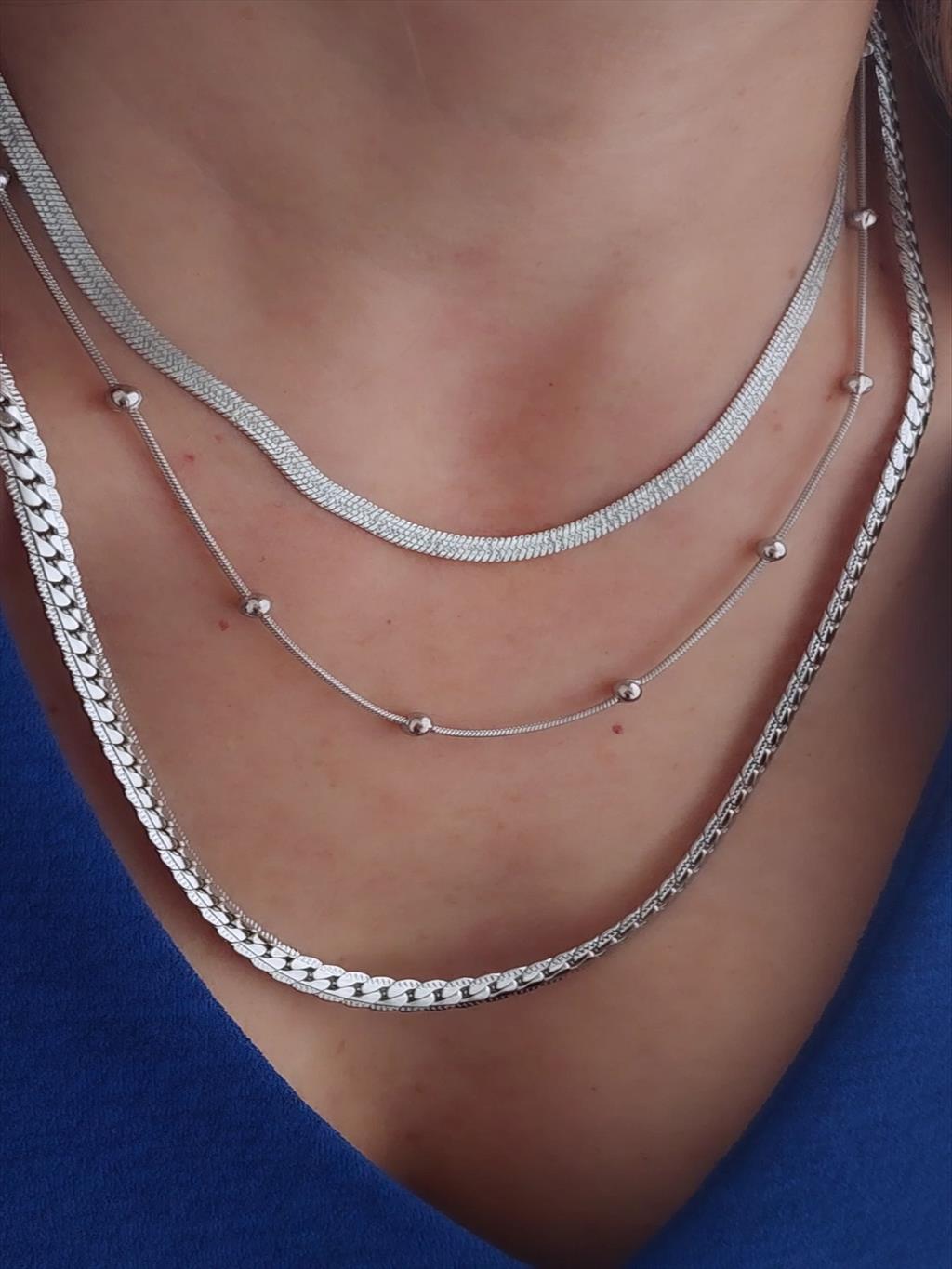 ÇELİK Uzun Örgü Silver Kolye(60-65 cm)+i