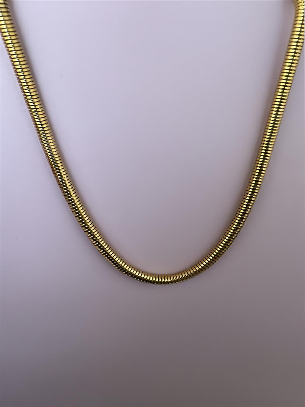 ÇELİK Kalın Silindir Gold Kolye
