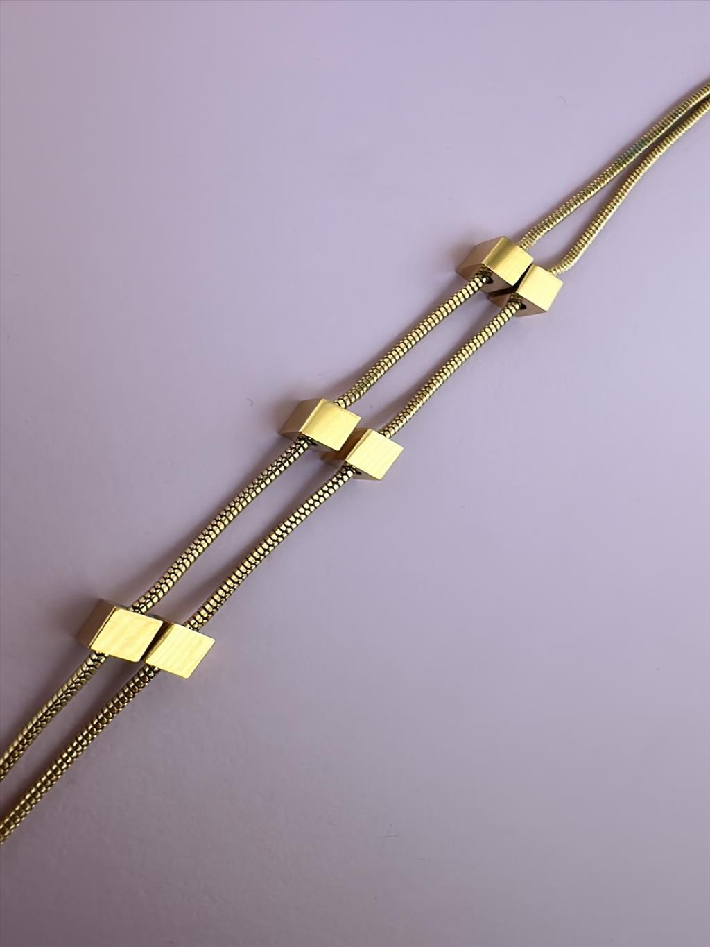 ÇELİK 2'li Mini Küp Gold Bileklik (17-22 cm)+i