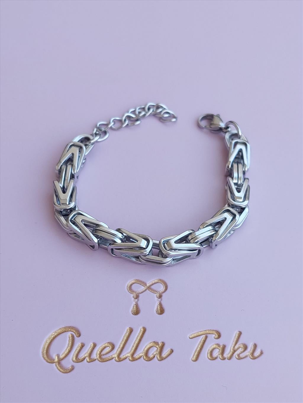 ÇELİK Sık Geçmeli Silver Bileklik (16+5 cm)