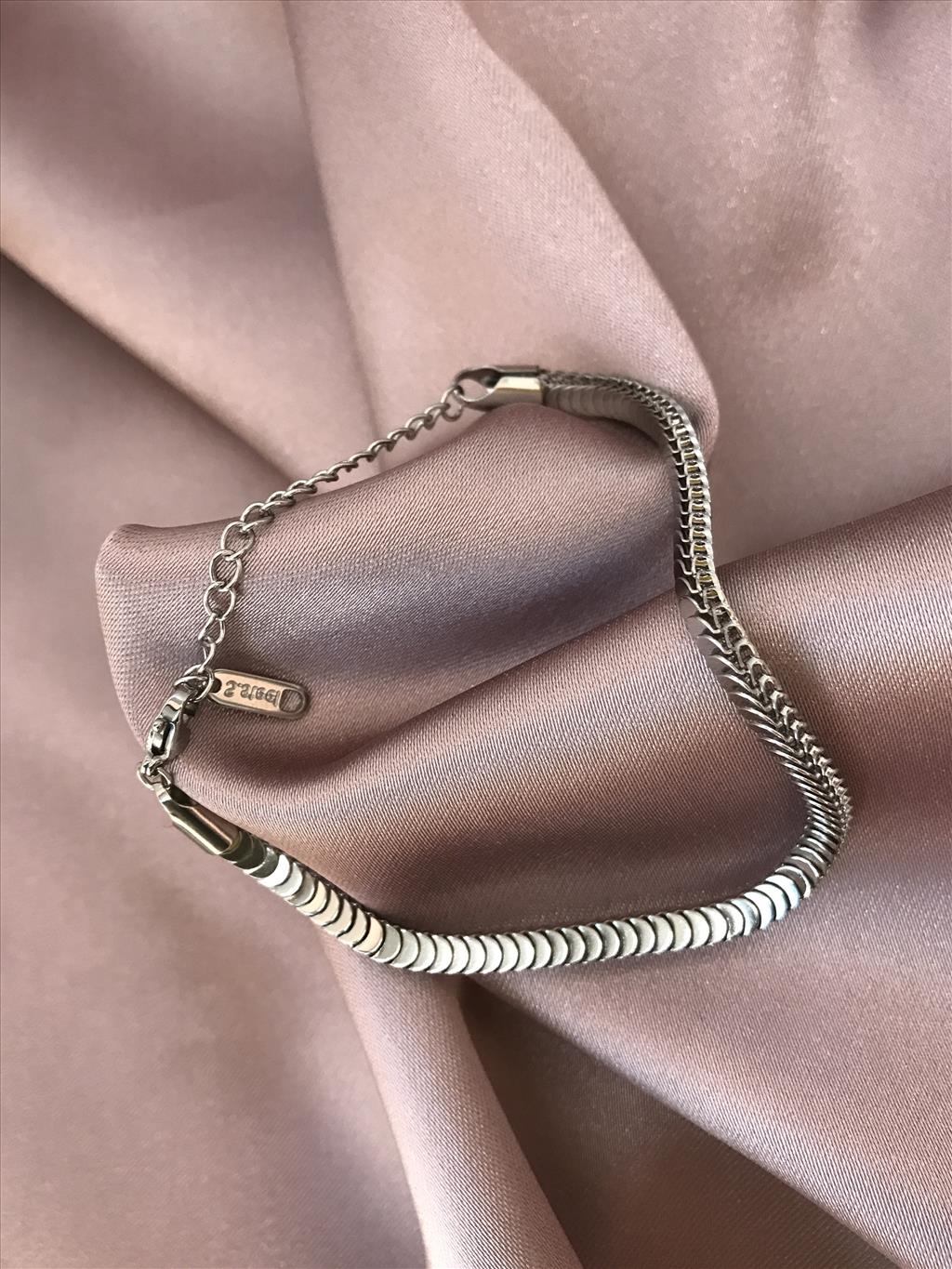 ÇELİK Çift Yönlü SİLVER Bileklik (18+5 cm)