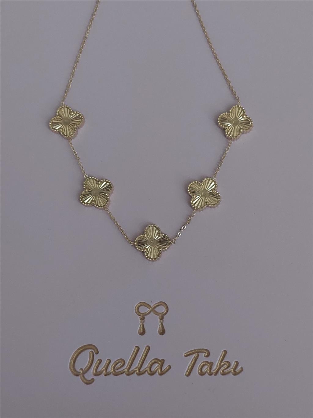 ÇELİK Düz Yonca Gold Kolye
