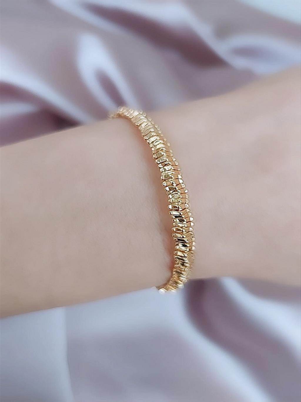 TASARIM ÖZEL SERİ Gold Zigzag Bileklik+i