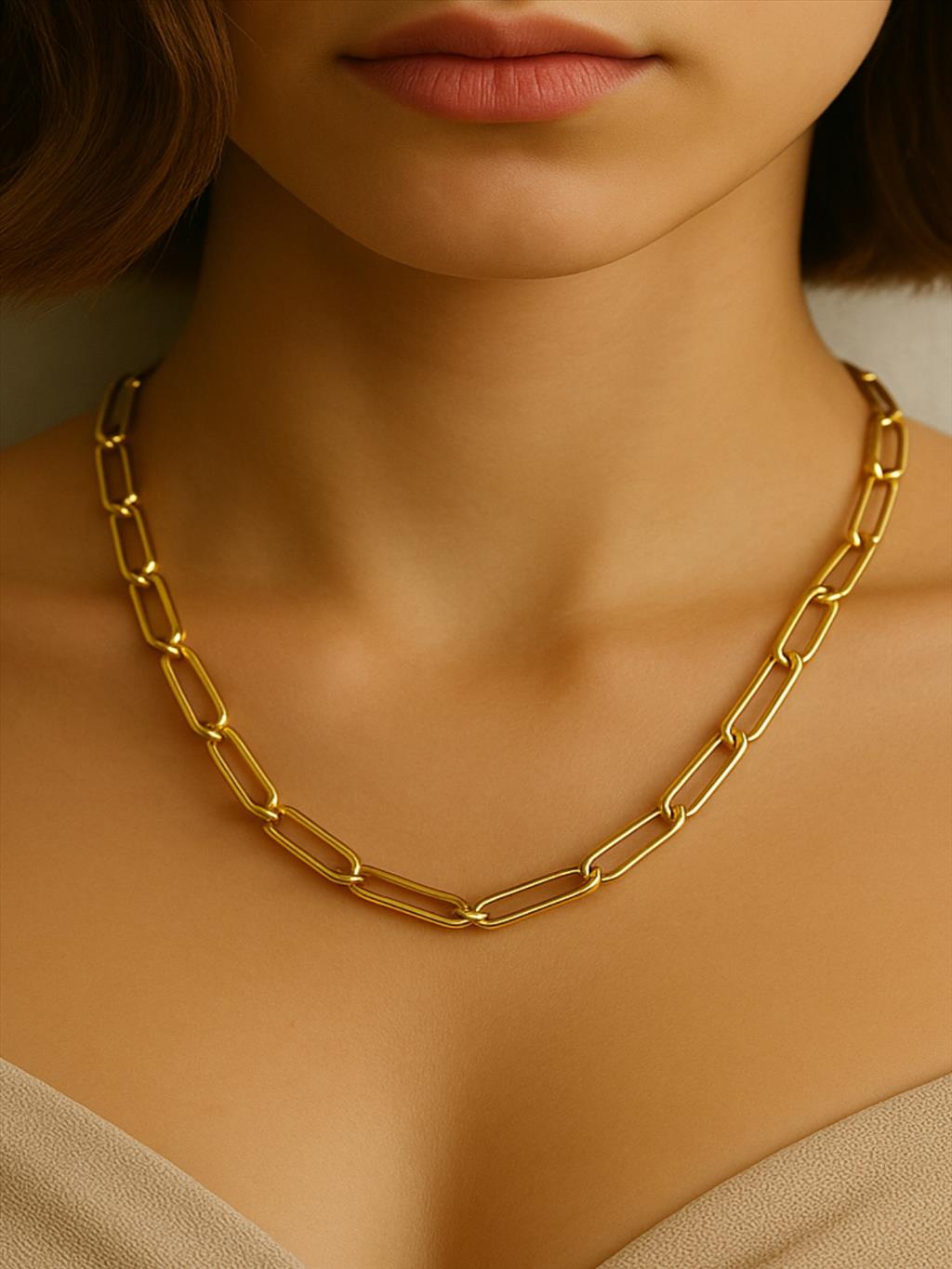 ÇELİK FİGARO Model Zincir Gold Kolye (50-55 cm)