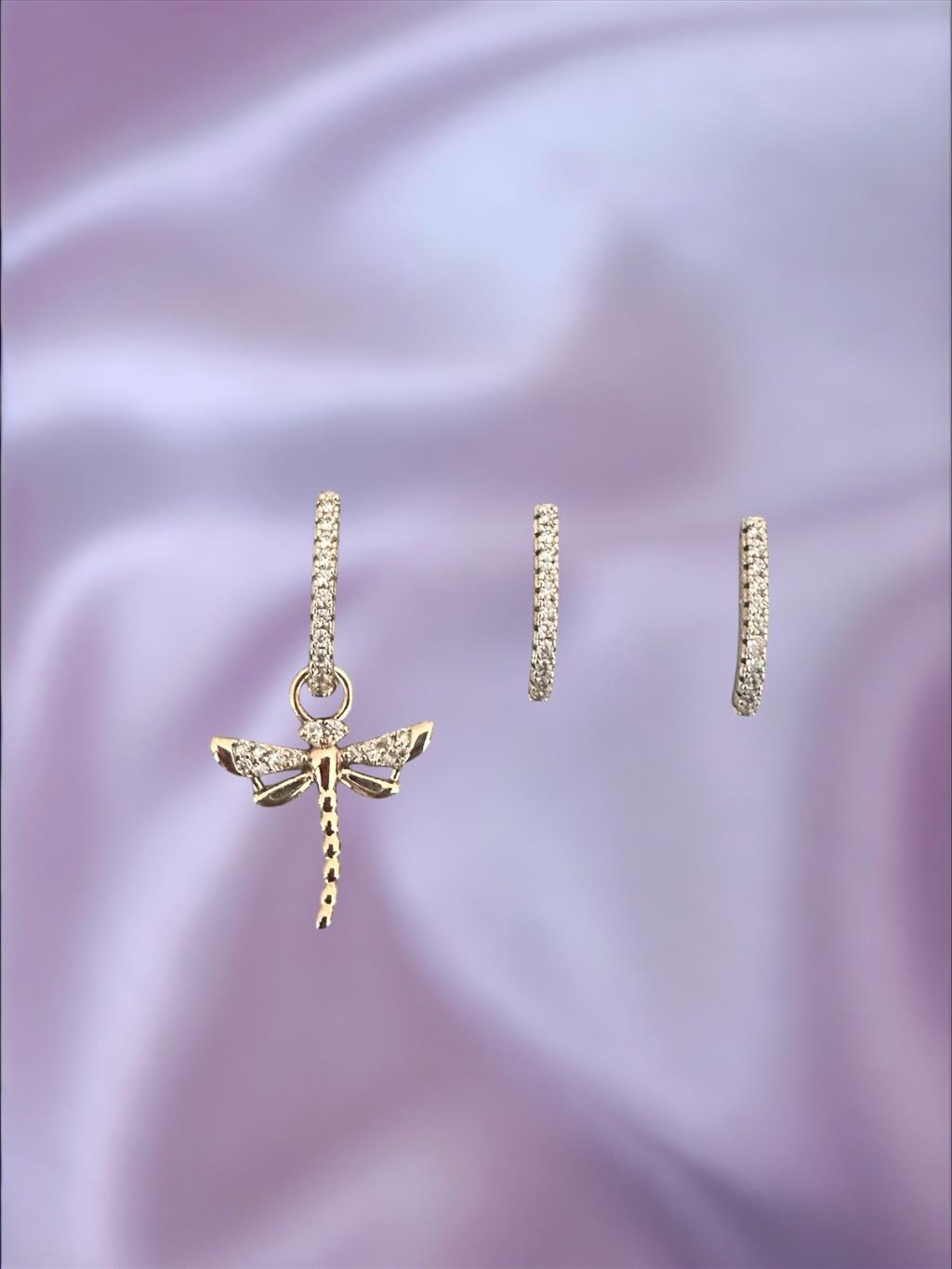 XUPİNG ZİRKON Yusufcuk Soft Rose-Gold 3'lü Set Küpe+i