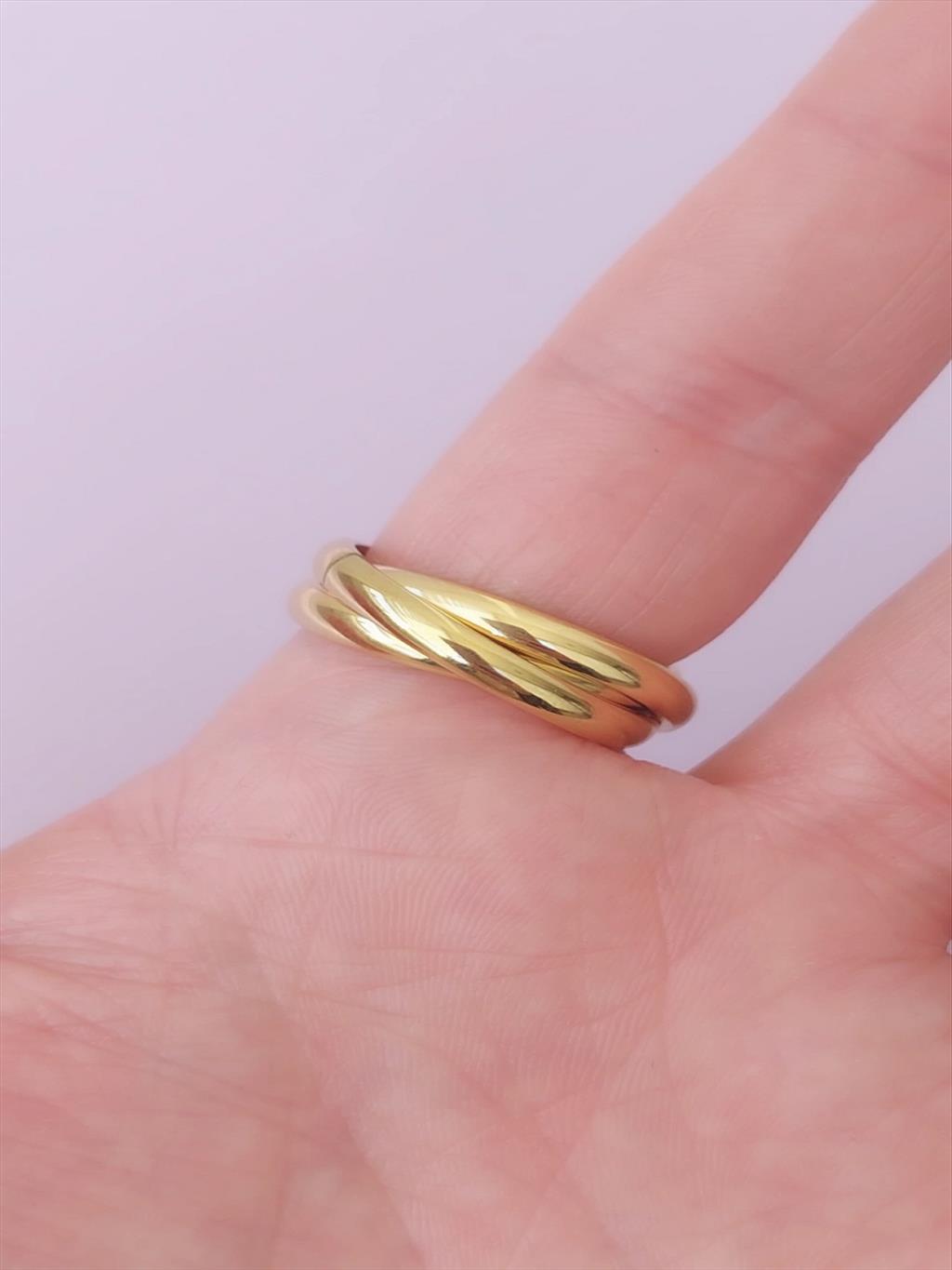 ÇELİK 3'lü Birleşik Gold Yüzük+i