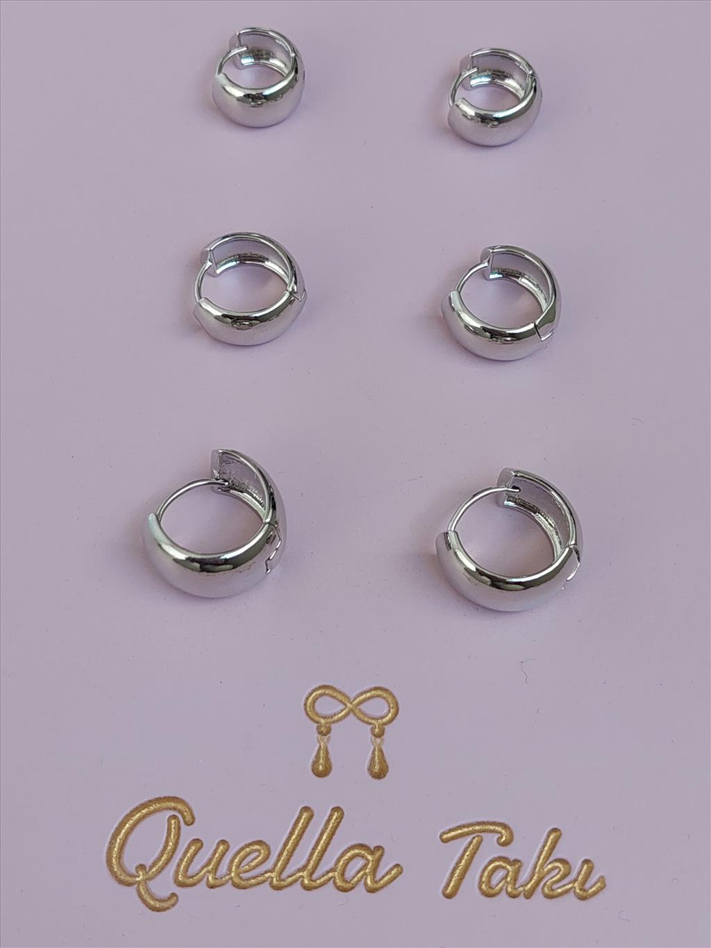 ÇELİK Büyük Bombe Silver Küpe (1,7 cm)