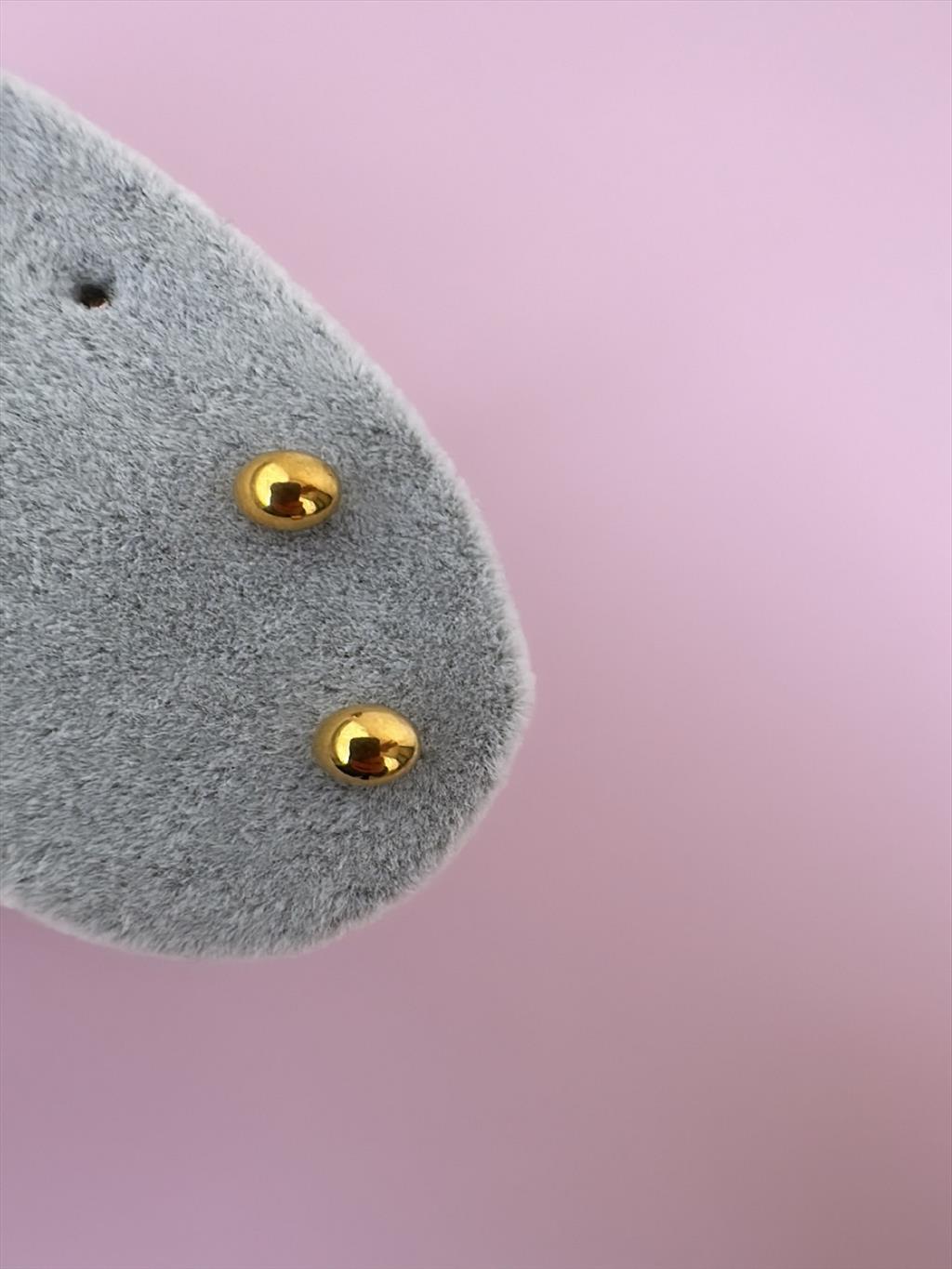 ÇELİK Mini Top Gold Küpe+i