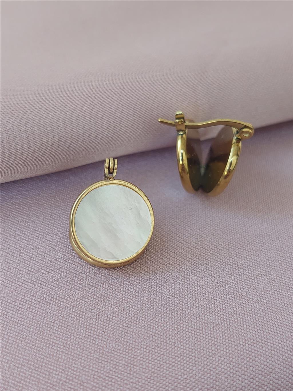 ÇELİK Sedef Detay Gold Küpe+i