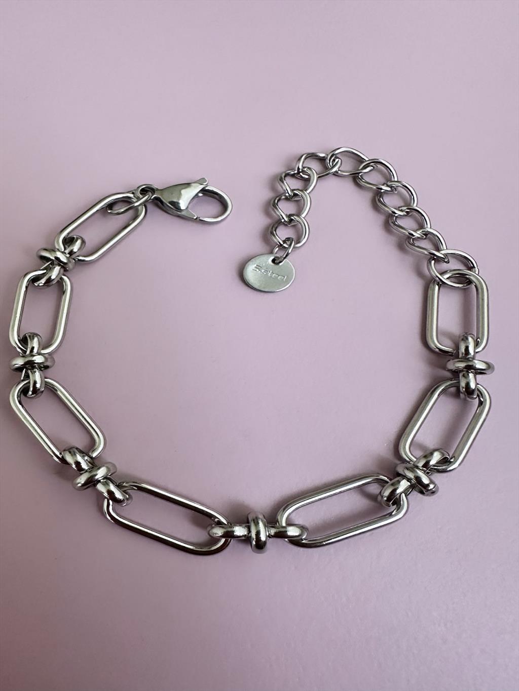 ÇELİK Çengel Model Silver Bileklik(18-23 cm)+i