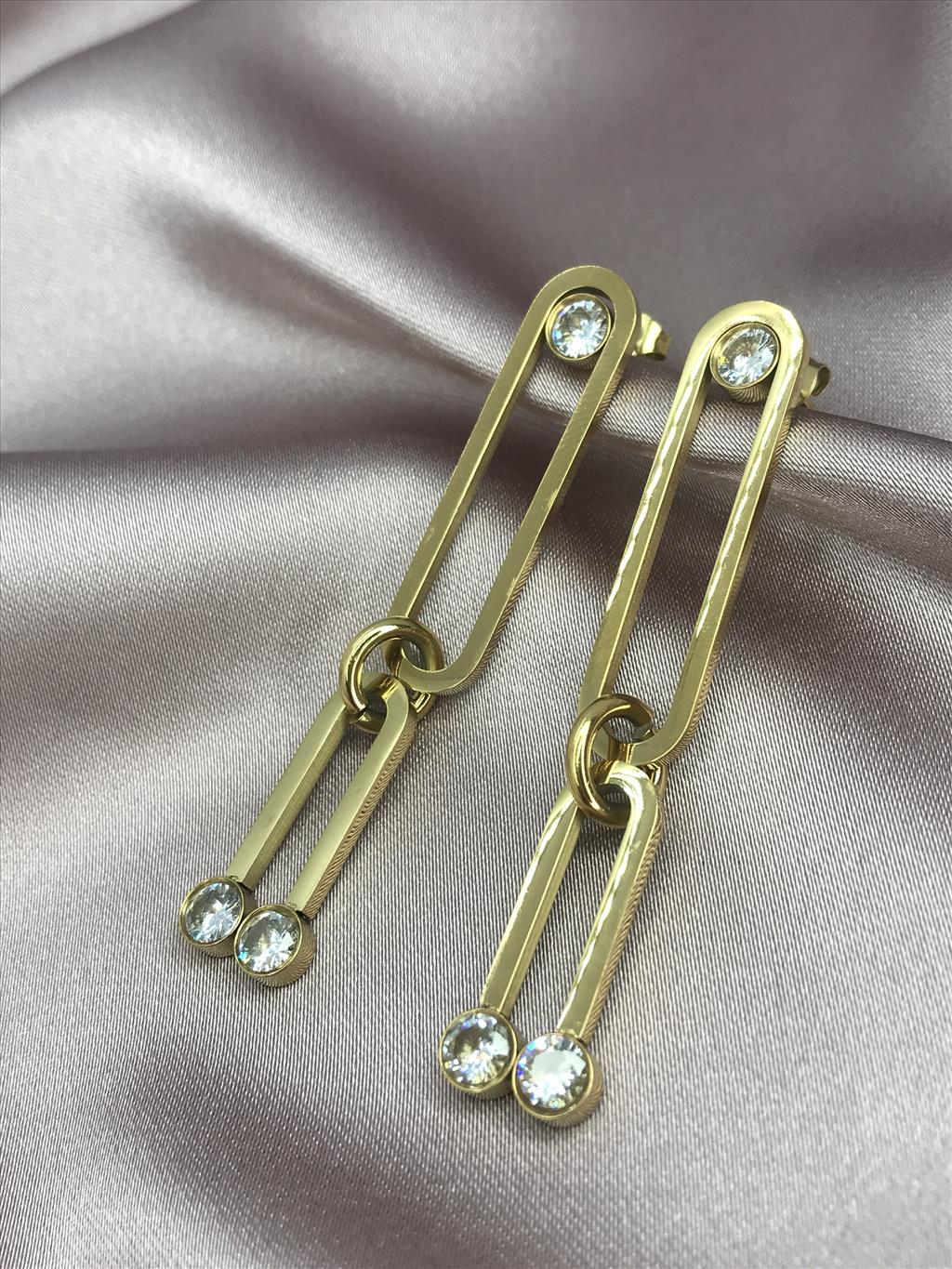 ÇELİK Pırlanta Gold Küpe