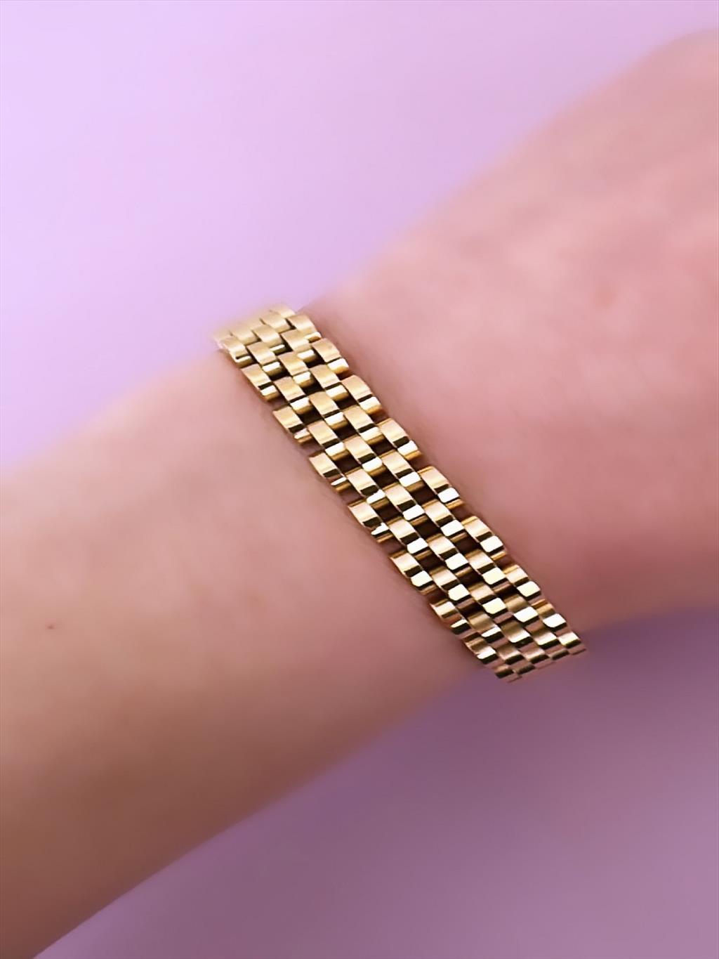 ÇELİK R Marka Model Gold Bileklik (19-20 cm)+i