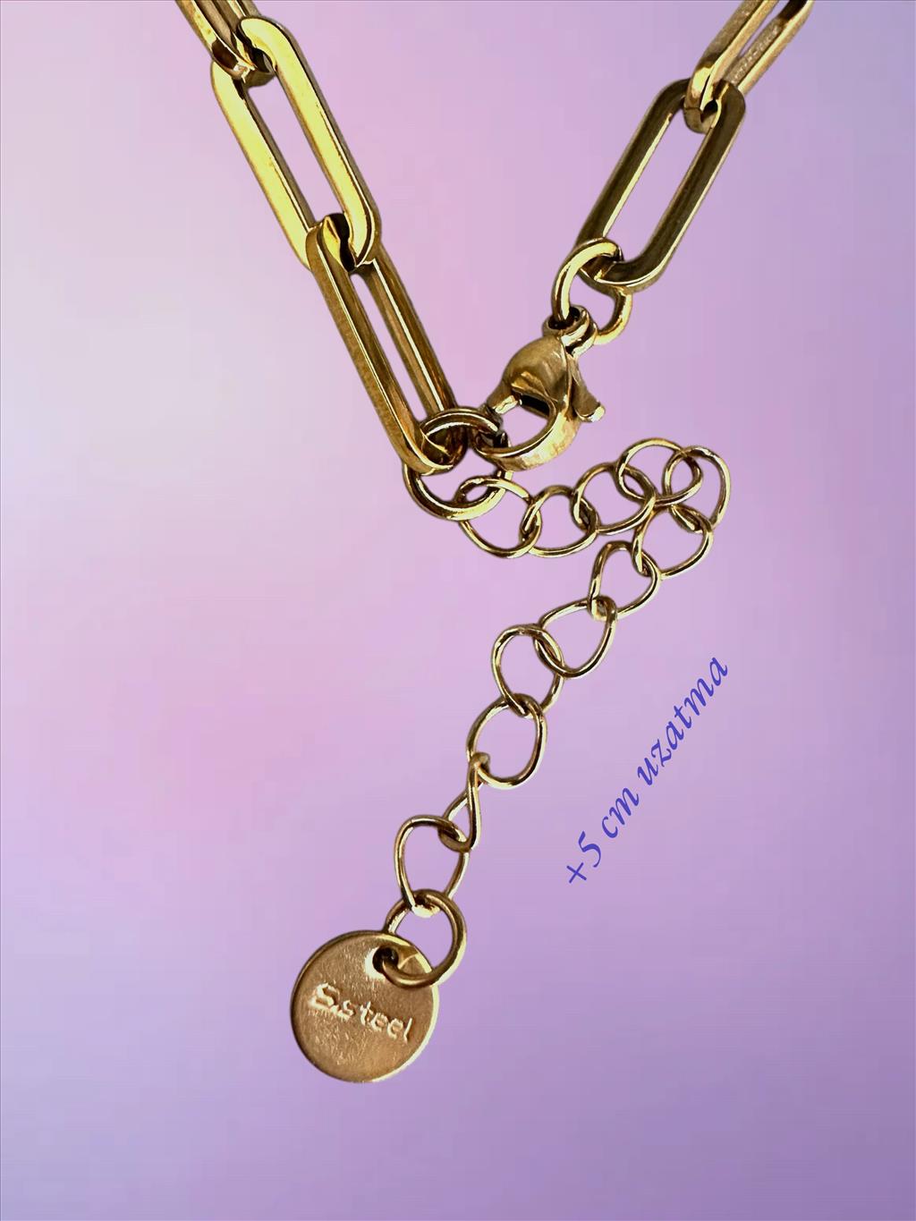 ÇELİK FİGARO Model Uzun Zincir Gold Kolye (60-65 cm)+i