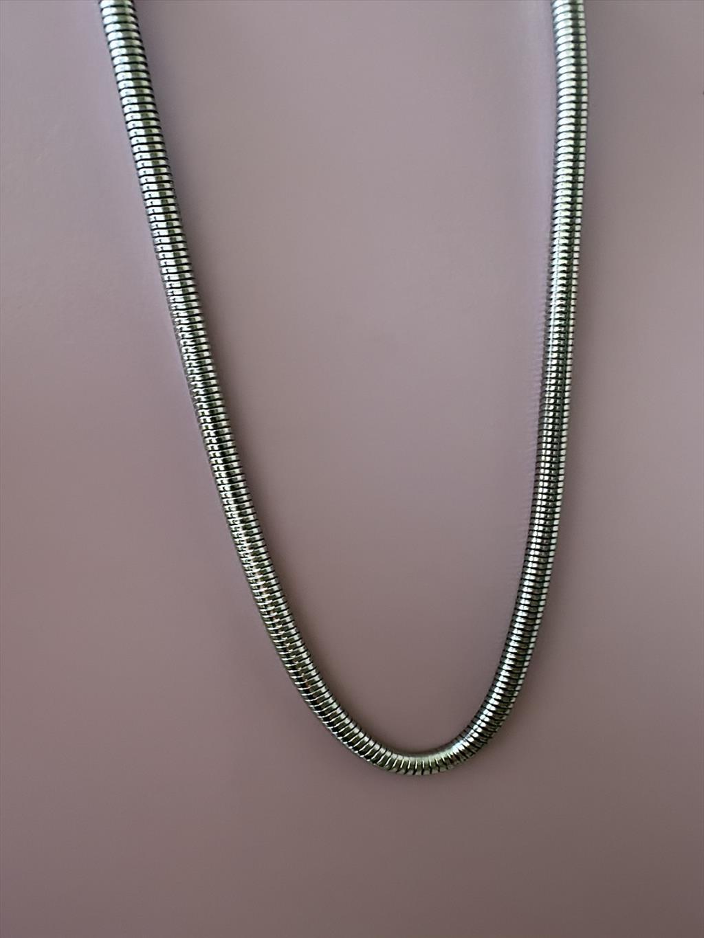 ÇELİK Kalın Silindir Silver Kolye