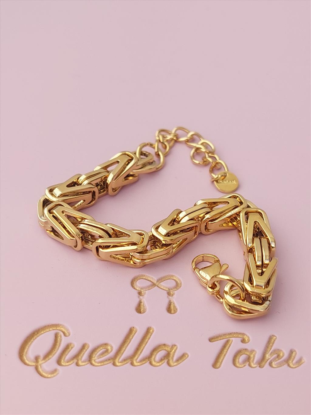 ÇELİK Sık Geçmeli Gold Bileklik +i