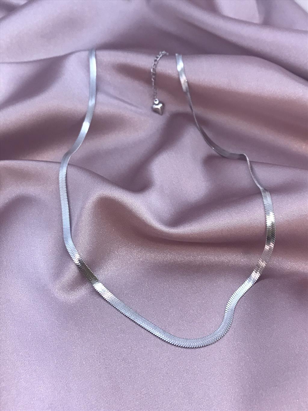 Çelik Uzun İtalyan SİLVER Kolye (60-65 cm)