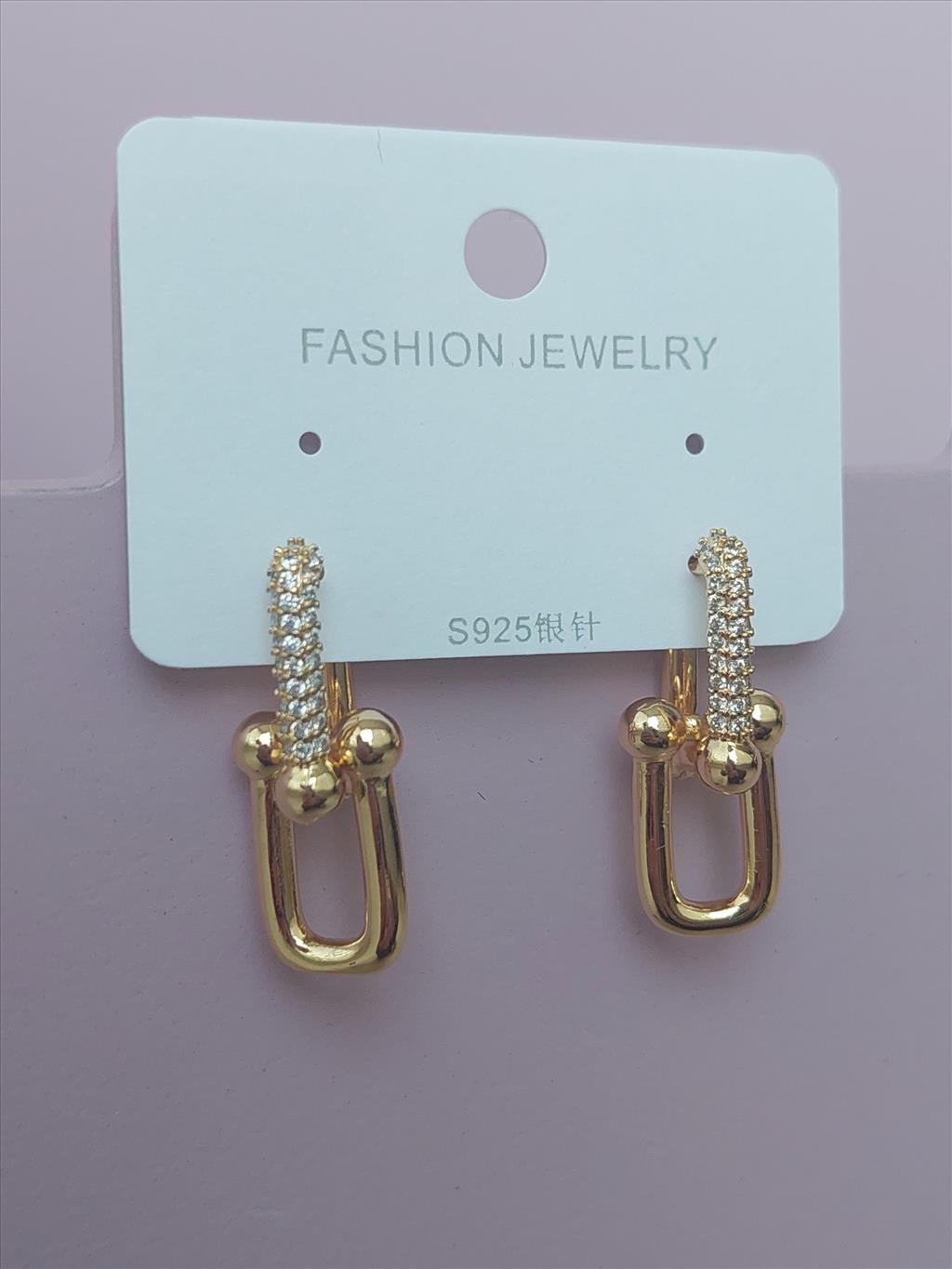 925 S KAPLAMA TİF 14K Marka Gold Küpe