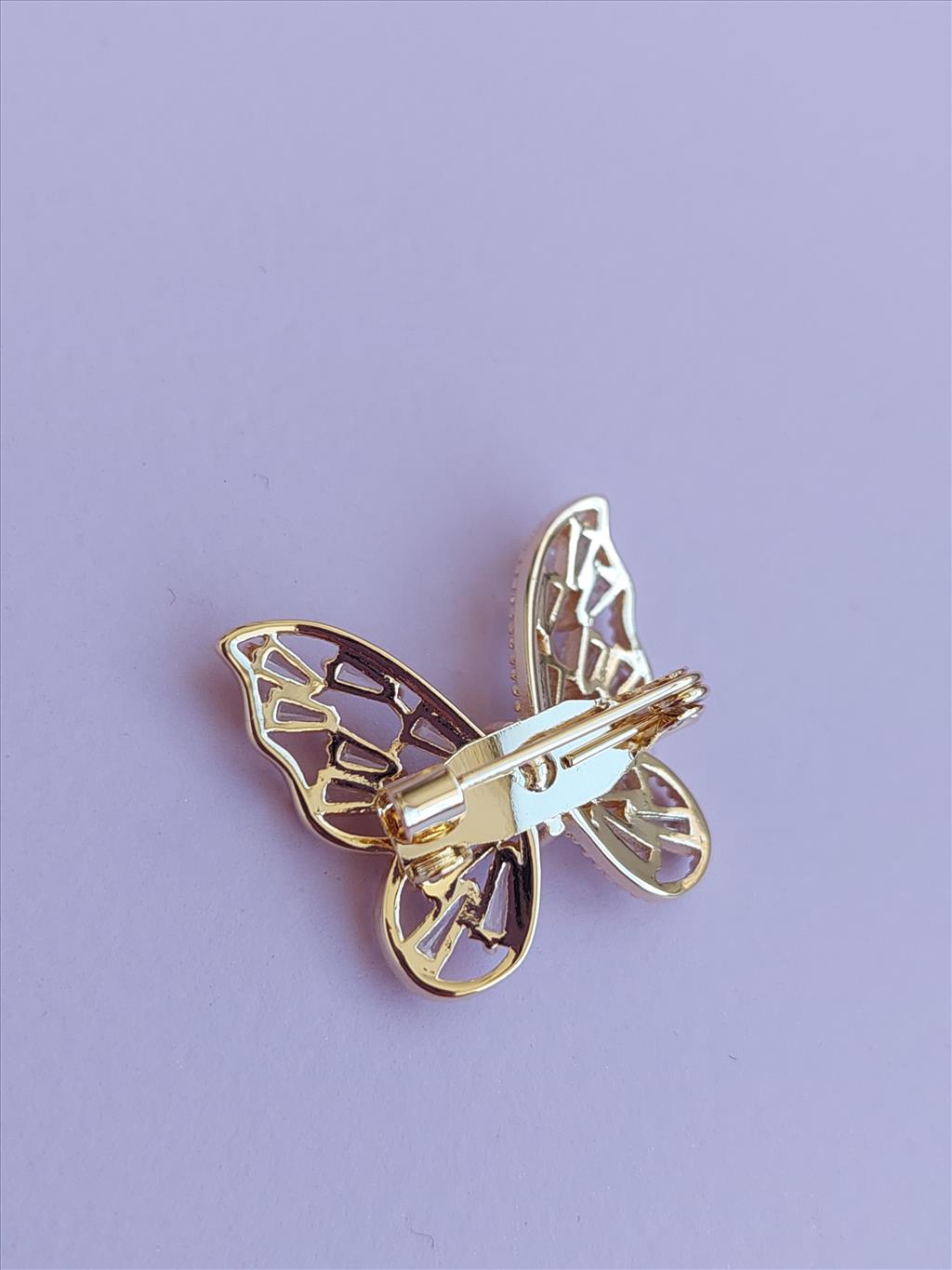 Zirkon Taşlı Çiçek Silver Broş+i