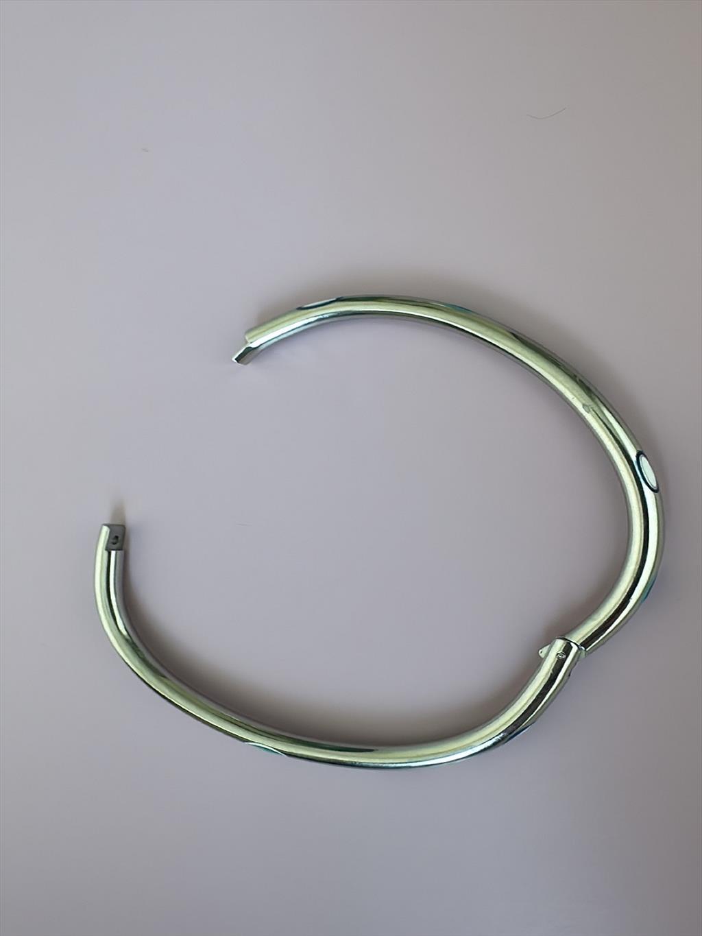 ÇELİK ince Nazar Desen Silver Kelepçe Bileklik (Çap: 6cm. Çevresi: 19cm)+i