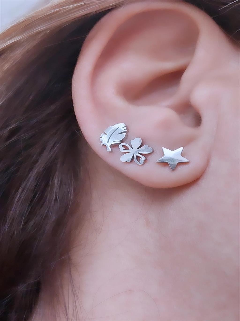 ÇELİK Çiçek Silver Küpe+i
