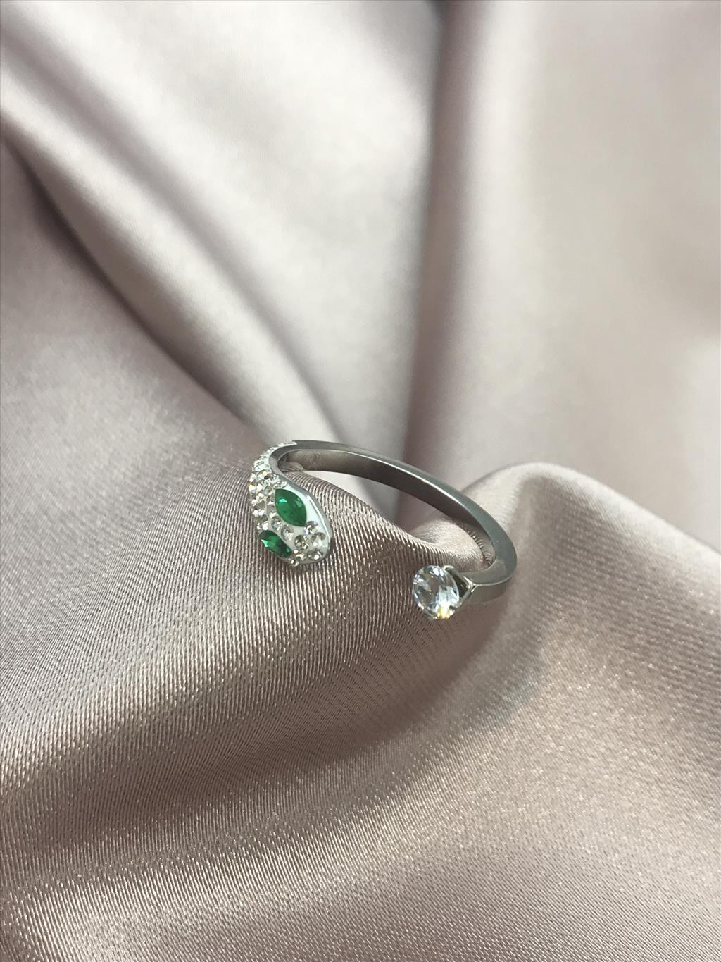 ÇELİK Snake Silver Zirkon Yüzük (Size: 16-17-18 arası ayarlanabilir)+i