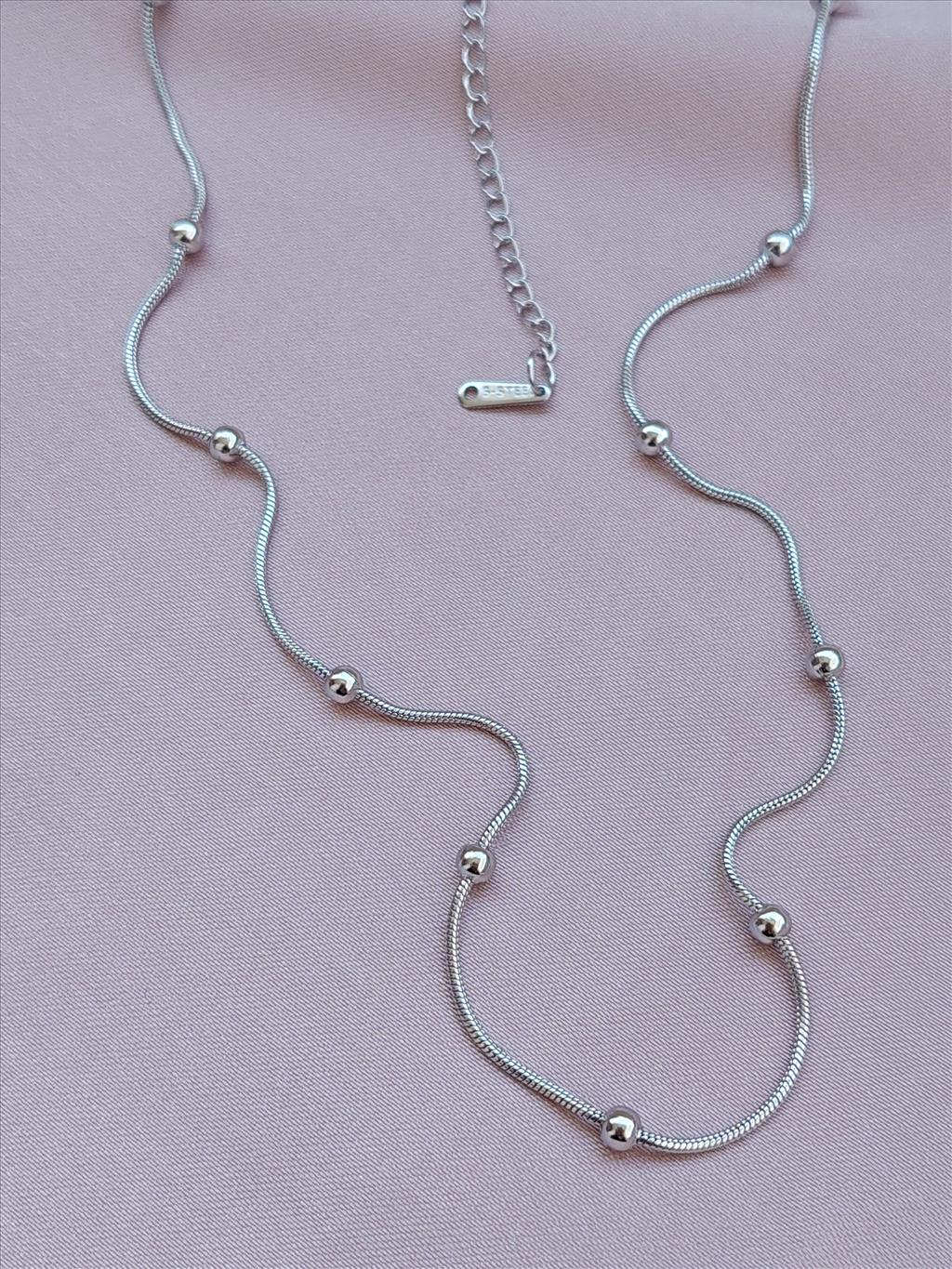 ÇELİK 60-65 cm Topçuk Silver Kolye+i
