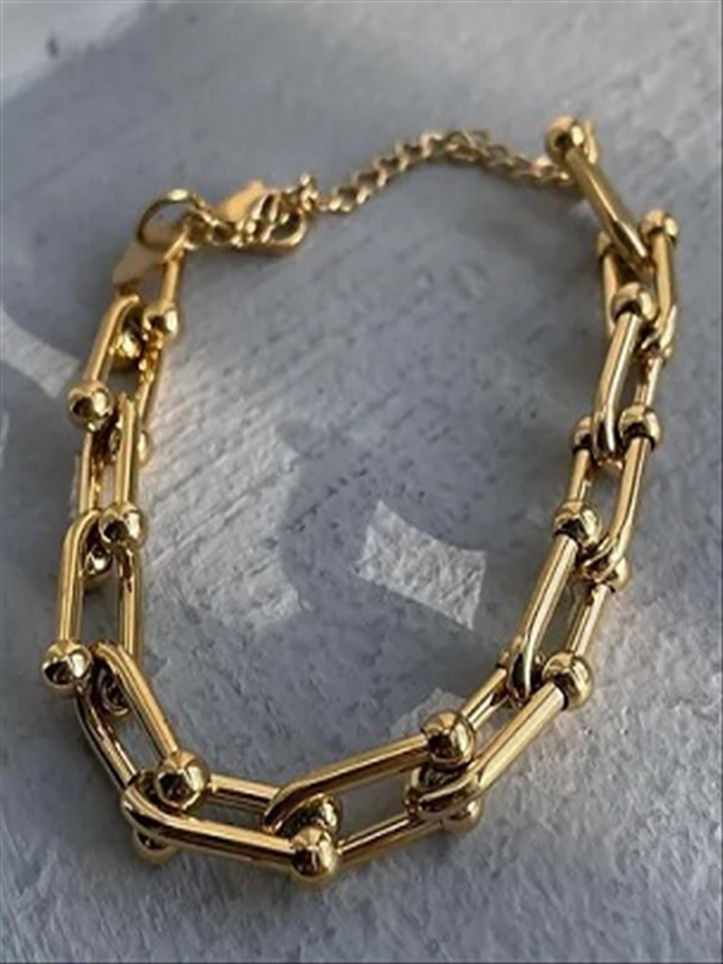 ÇELİK Tif Marka Geçmeli Gold Bileklik(17-22 cm)+i