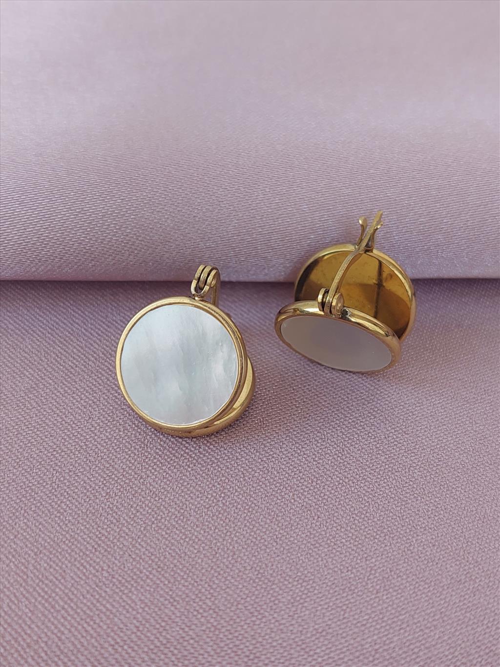 ÇELİK Sedef Detay Gold Küpe+i