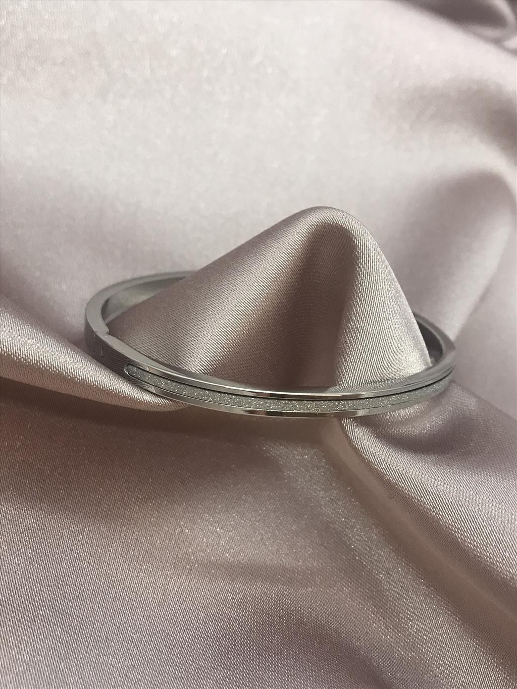 ÇELİK Sedef Sim Silver Kelepçe Bileklik (Çap: 6cm)+i