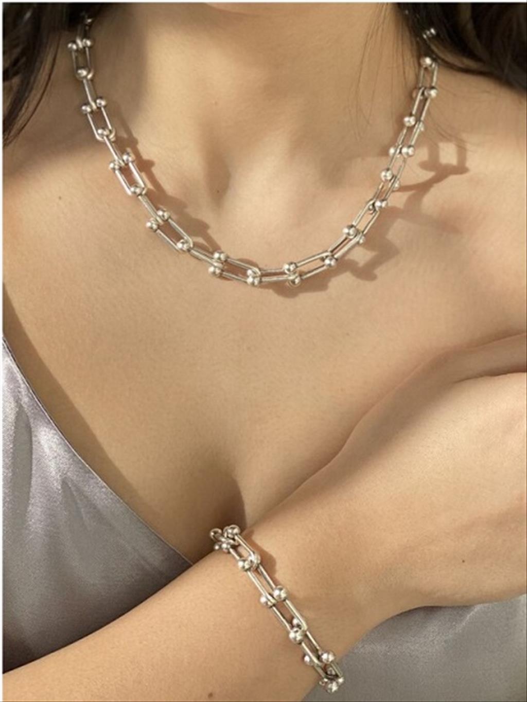 ÇELİK İnce Tif Model Silver Kolye+i