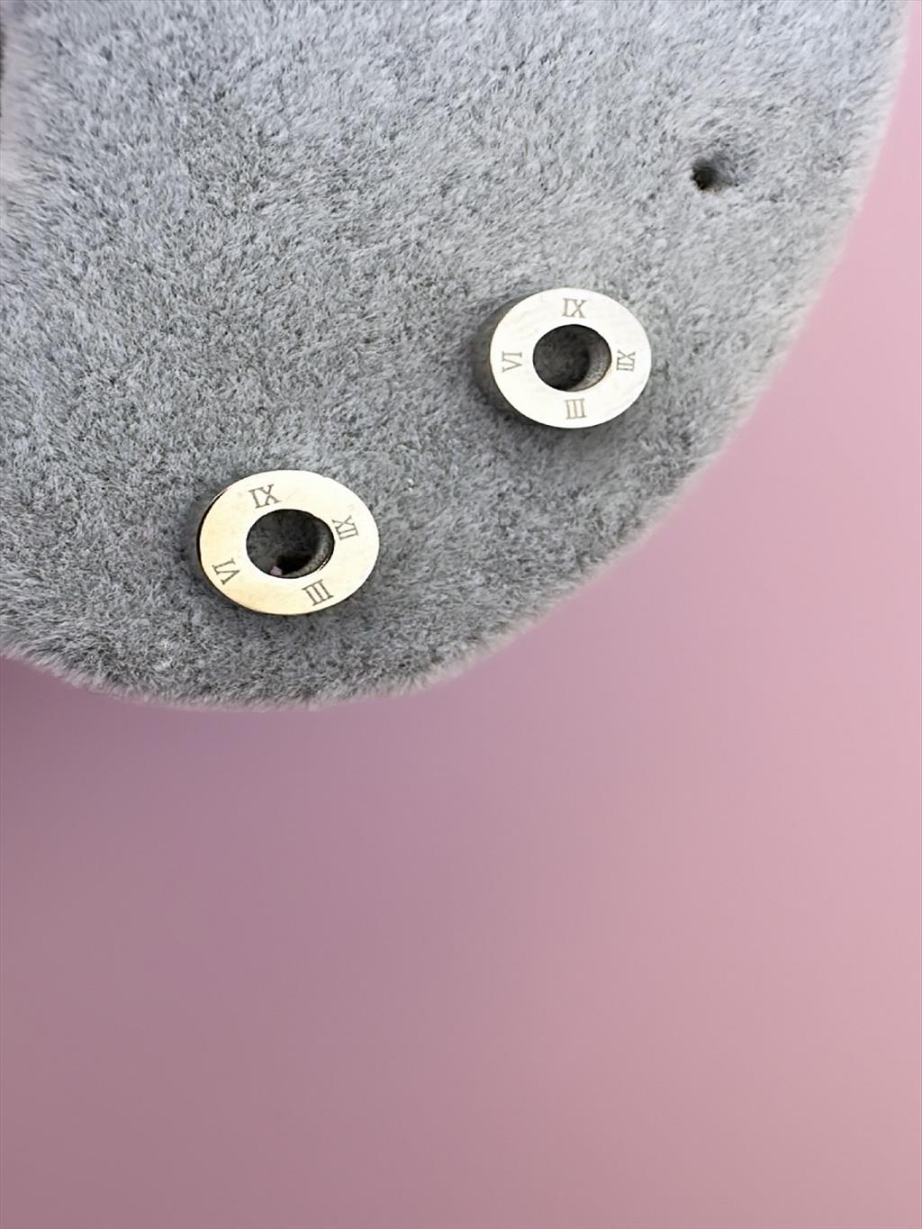 ÇELİK Mini Halka Roma Rakam Silver Küpe