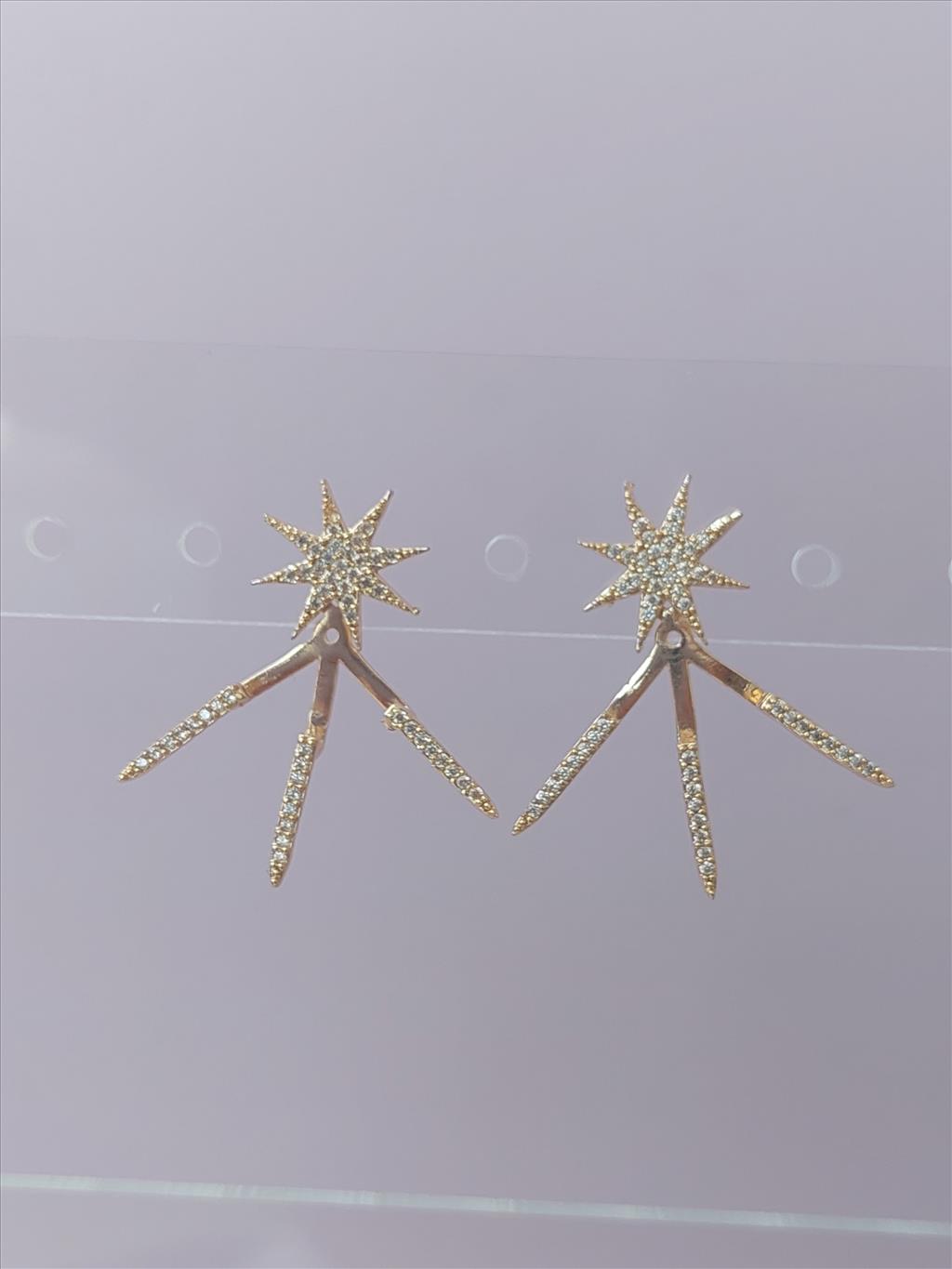 TASARIM ÖZEL SERİ Kuyruklu Yıldız Gold Küpe+i